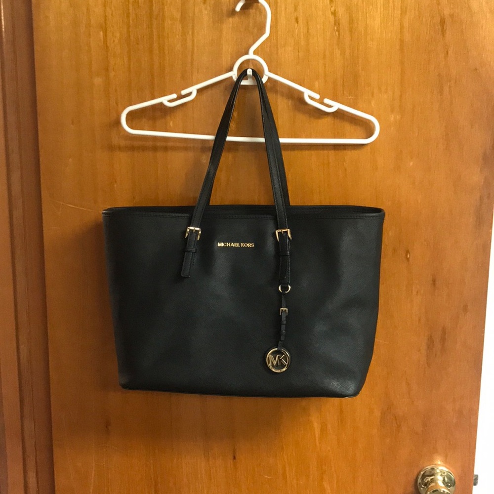 Black Leather Michael Kors Tote